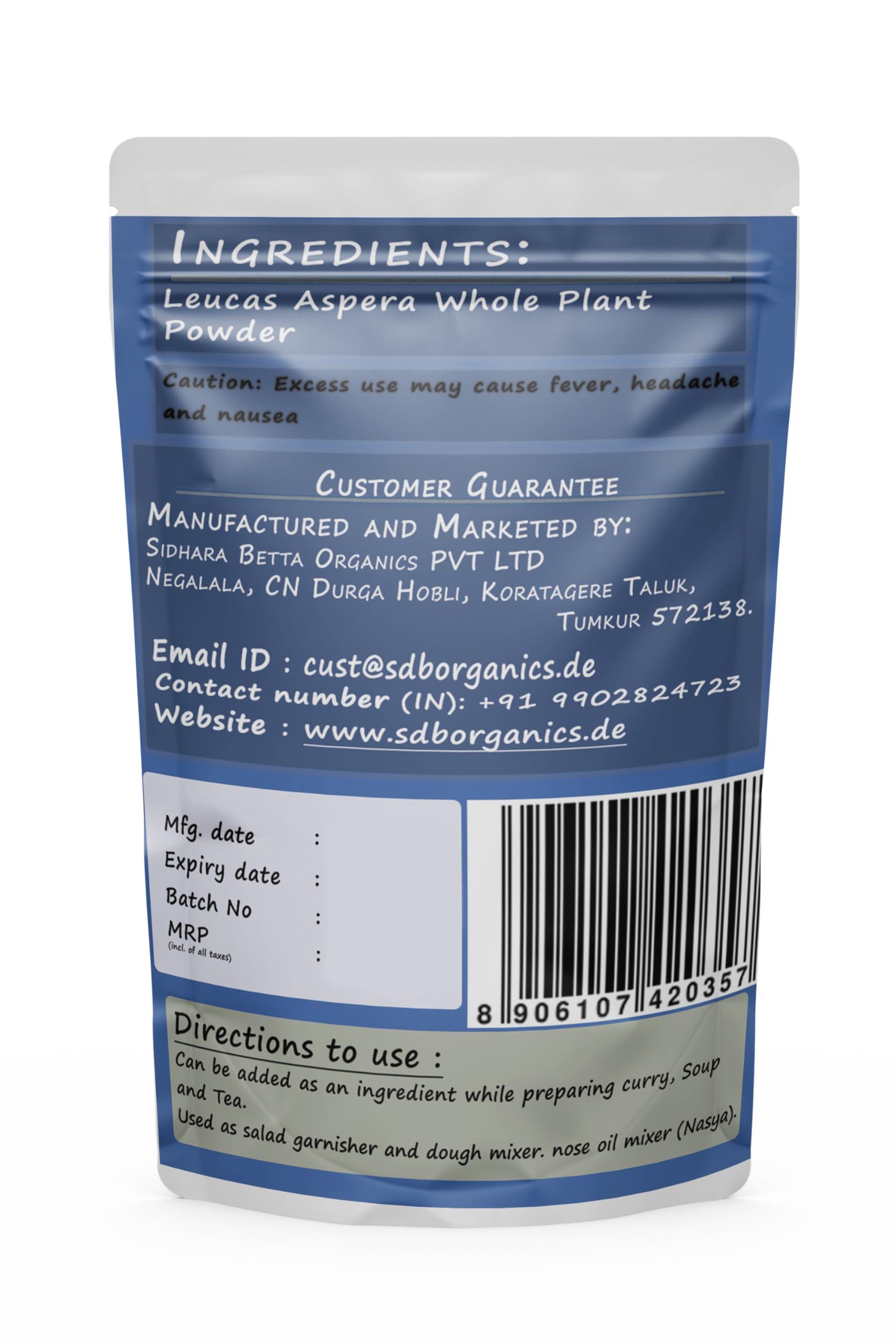 SIDHARA BETTA HERBALS SIDHARA BETTA HERBALS Leucas Aspera (Tumbe) Whole Plant Powder |Pack Of 1|