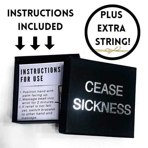 Cease Sickness Cease Sickness, Moonstone Morning Sickness Wristband, Mermaid Glass, Crystal Motion Sickness Bracelet, Helps Ease Car Sickness, Seasickness, Dizziness, Nausea from Being Pregnant or Traveling