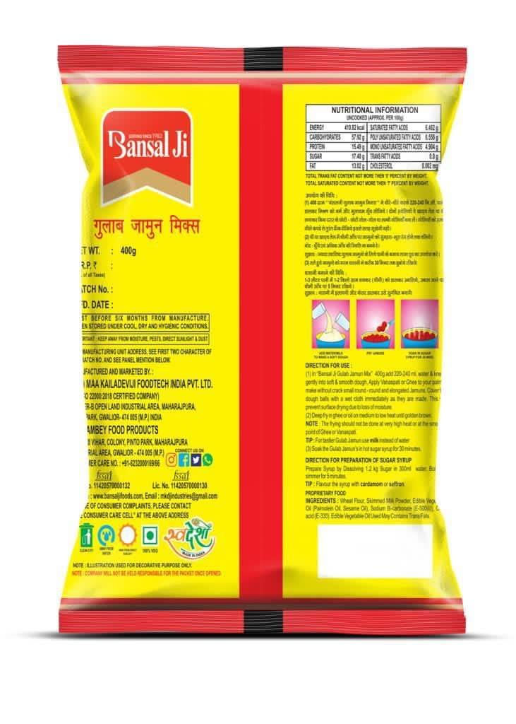 Generic Bansal ji Gulab Jamun Mix Packet (400 Gram)