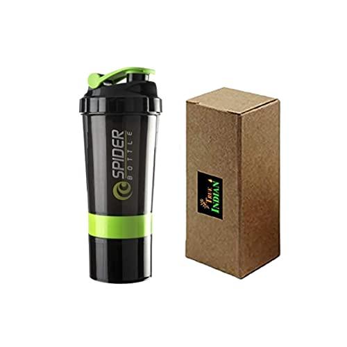 TRUE INDIAN TRUE INDIAN Extraordinary Sports Gym Shaker/Water Bottles/100% Leakproof Guarantee Sipper Bottle Ideal for Protein Shaker Bottle & Gym Water Bottle |Gym Shaker (Green)
