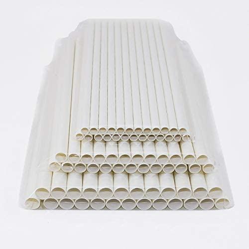 Food Theory Straw 12mm White Fat Straw for Bubble Tea (Pack of 40+10 Straw) - Eco-Friendly, Biodegradable, Sustainable & Disposable Boba Straws for Bubble Tea & Thick Shake