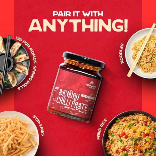 Hunan at Home HUNAN AT HOME Schezwan, Sichuan, Szechuan 250 Gm Hunan Stir Fry Sauce, No Msg, No Artificial Items, Chinese Cooking, 100% Vegetarian, Enhances All Dishes And Increases Depth In Flavour