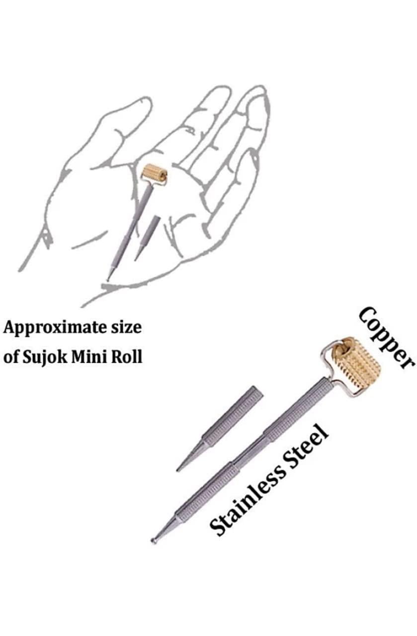 Acupressure Health Care Product Acupressure Sujok Steel Brass Mini Roll for mini correspondence point/13x10x12 cm/Silver/Pain reliver