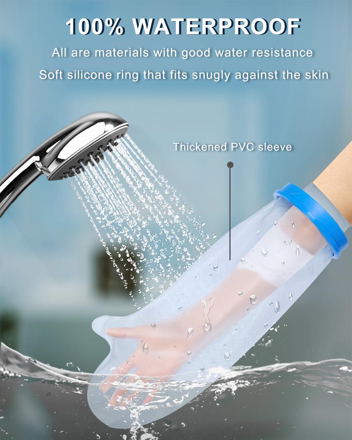 EGNORE EGNORE waterproof Hand Cast Cover for Shower Bath, Adult Watertight Wrist Wound Protector Resuable Bandage Sleeve Bags for Broken Hand, Wrist, Fingers, Surgery, Burns (1-PCS)