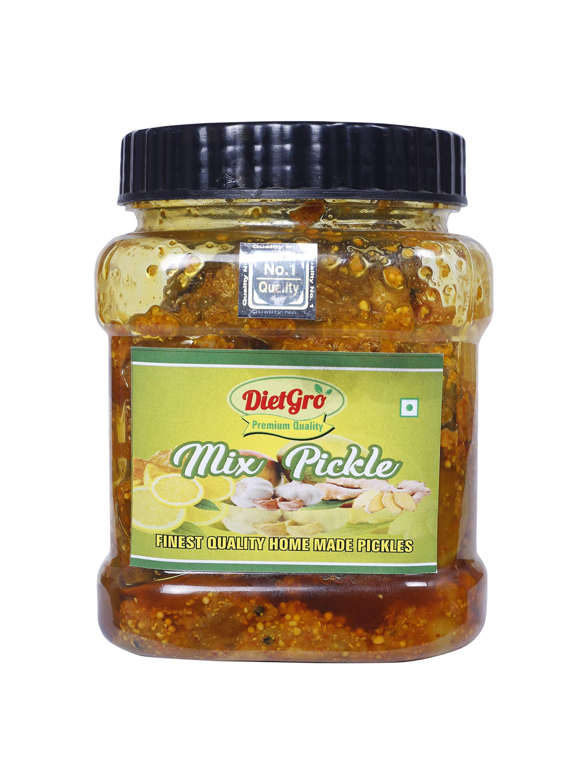DietGro DietGro Naturally Organic Home Made Mango & Mix Pickle Without Added Colour, 400 Gram Each (Pack of 2)