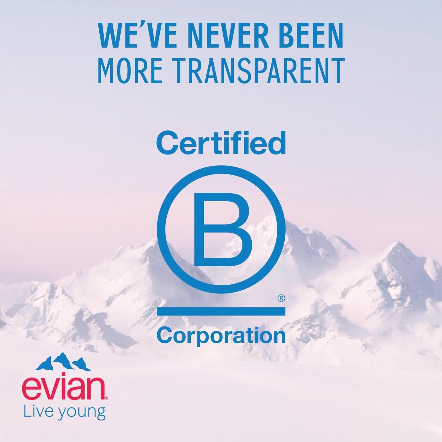 evian Evian Mineral Water, Naturally Filtered Drinking Water, 750ml Bottled Water Crafted by Nature, Case of 12 x 750ml Sports Cap Water Bottles