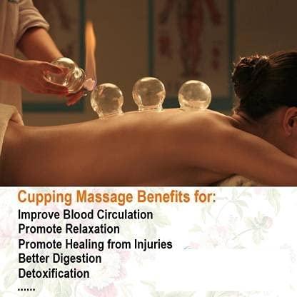 Generic ACM Acupuncture Hijama Fire Glass Cups Set of 16 Pieces for Fire Cupping Therapy