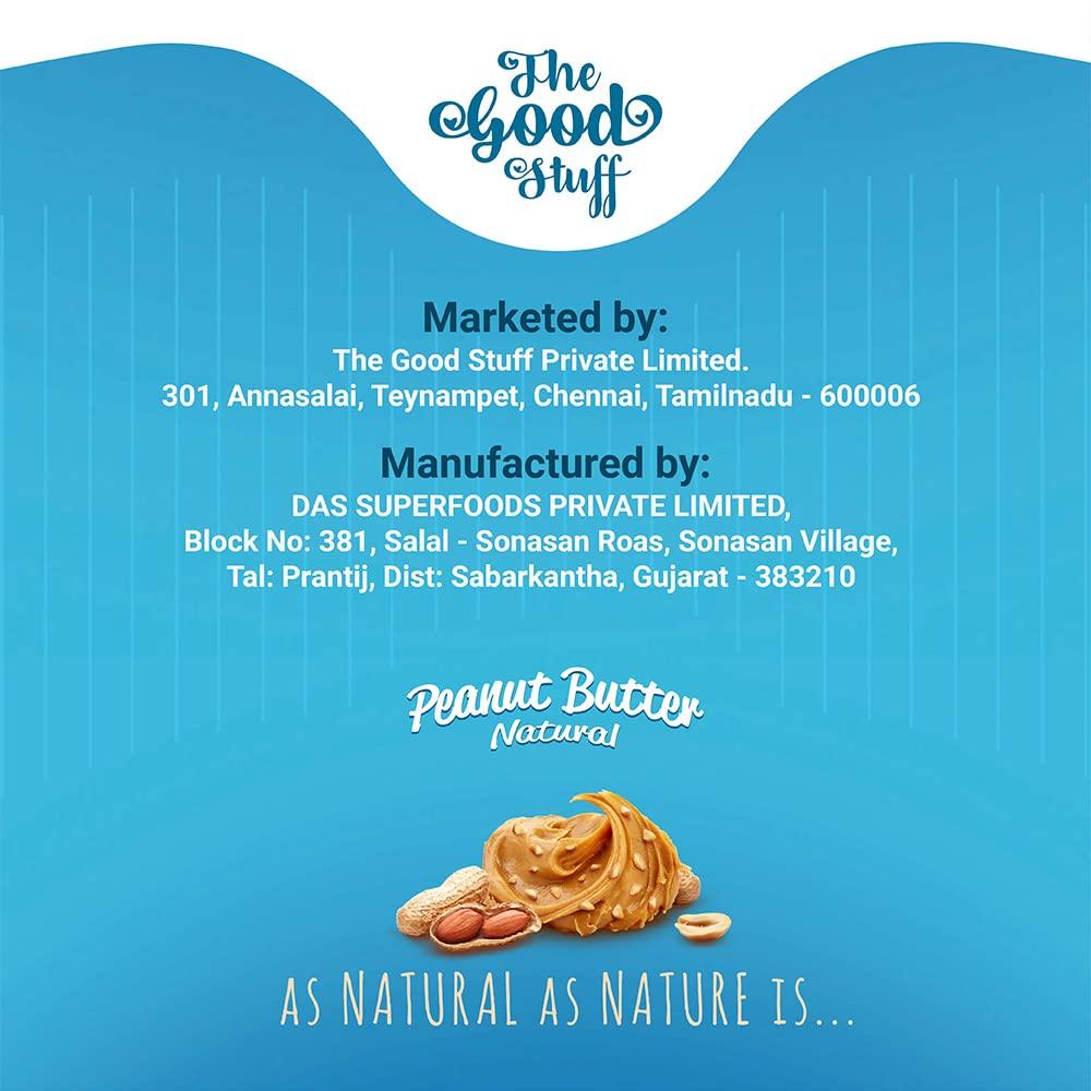 The Good Stuff The Good Stuff All Natural Peanut Butter Crunchy | Unsweetened, Protein Rich, No added Salt, Vegan, Gluten Free | Pack of 1-1kg