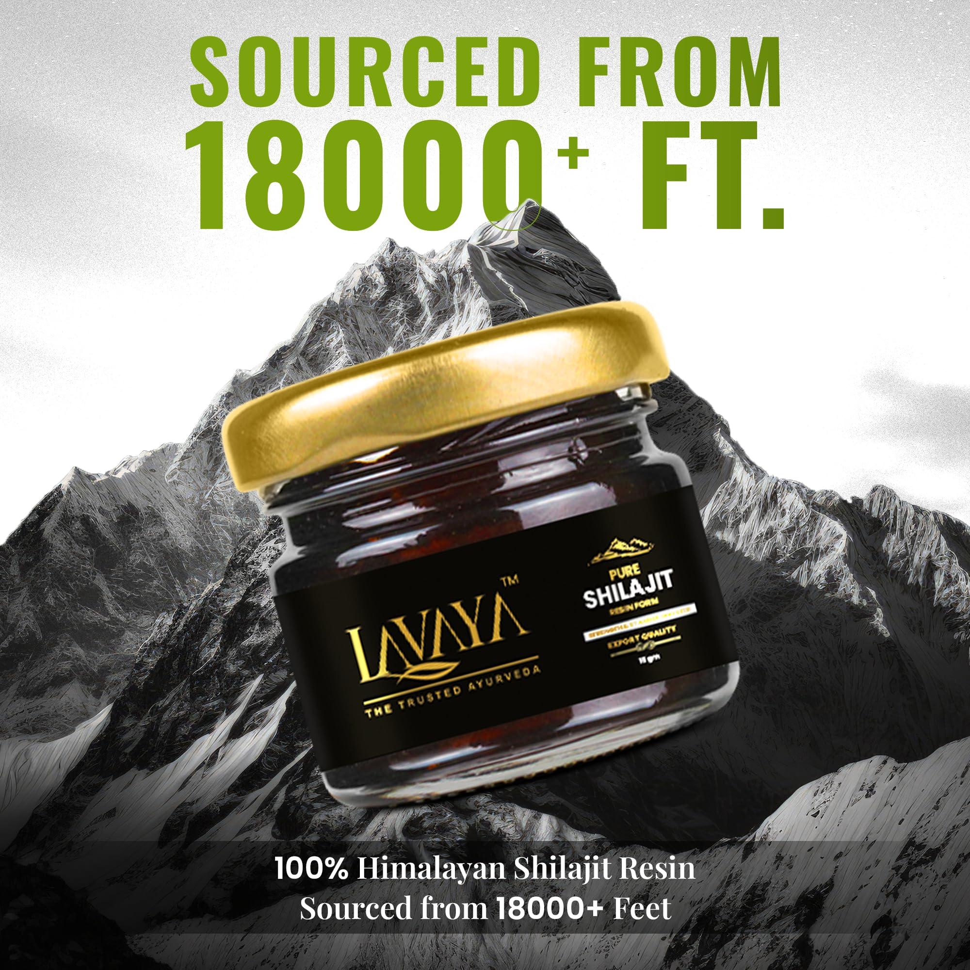 Lavaya Lavaya Himalayan Shilajit Resin Boosts Stamina & Energy | Performance Booster, Builds Immunity | 100% Ayurvedic - 15g