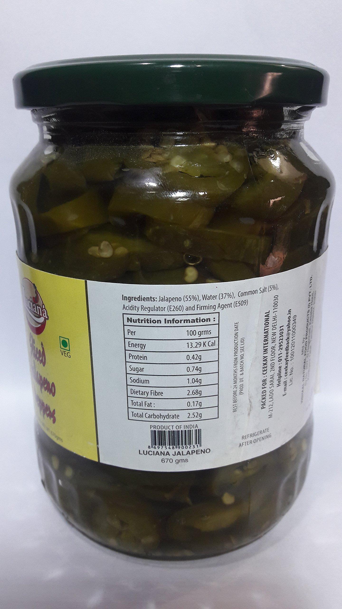 luciana Luciana Sliced Jalapeno Peppers, 670gms