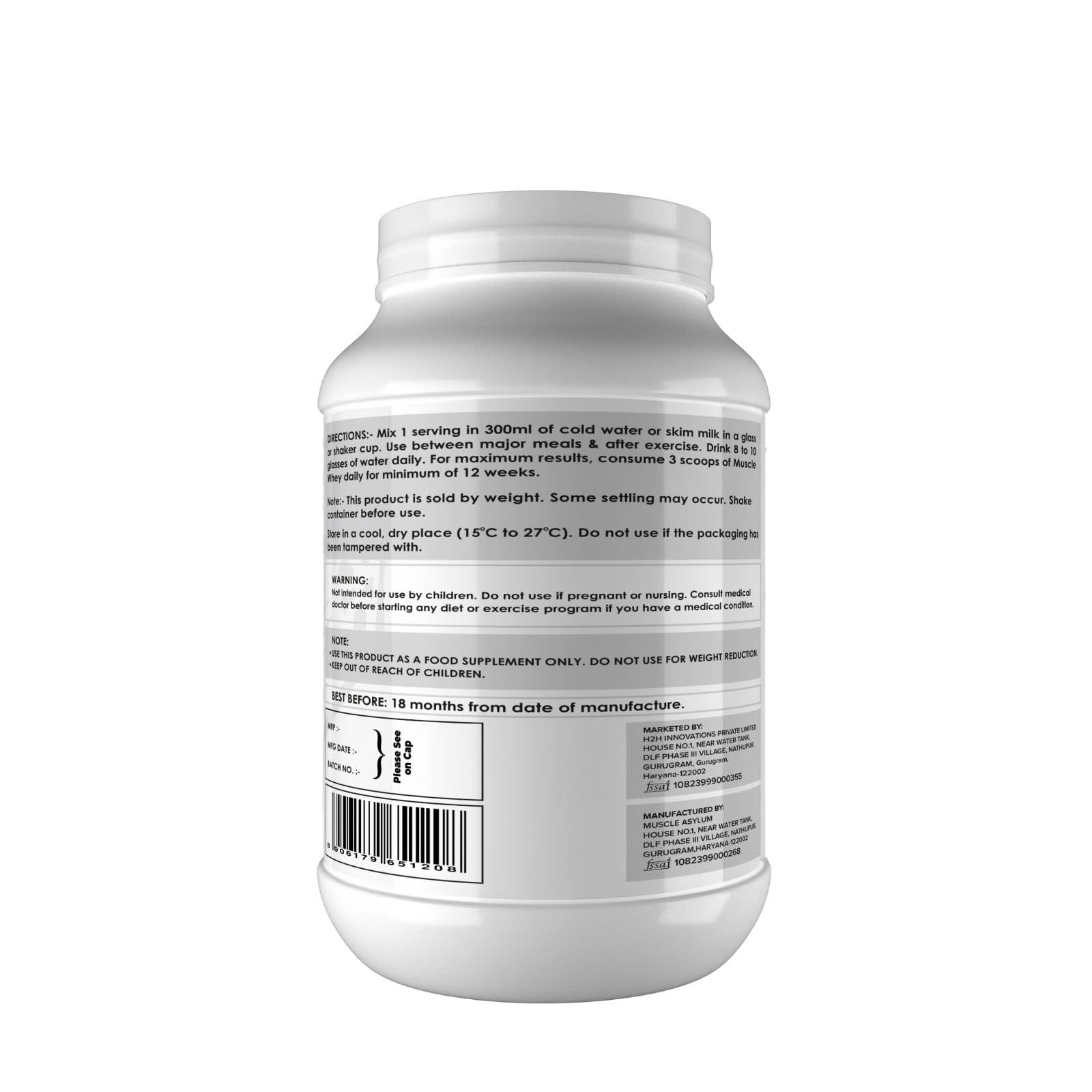 Muscle Asylum Muscle Asylum Raw Whey Protein Concentrate l 900g/2lbs, 26.5 Servings l Banana l With Genuine Lab Reports l Muscle Building & Recovery | Increased Muscle and Strength | 18g Protein, 2.90G BCAA