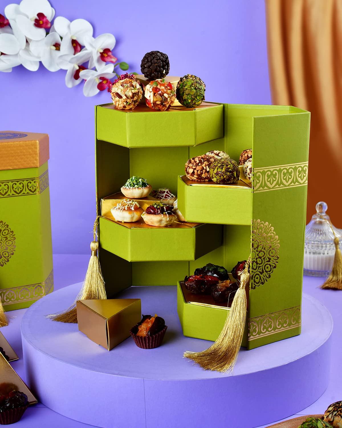 HYPERFOODS Hyperfoods Sweets Gift Box Eid Gift Hamper Eid Mubarak Eid Gift Sweets Gift Box Eid Gift For Kids Eid Gift For Family Ramzan Gift Ramadan Gifts Sweets Gift Box Ladoo Barel Tarts Candy Dates