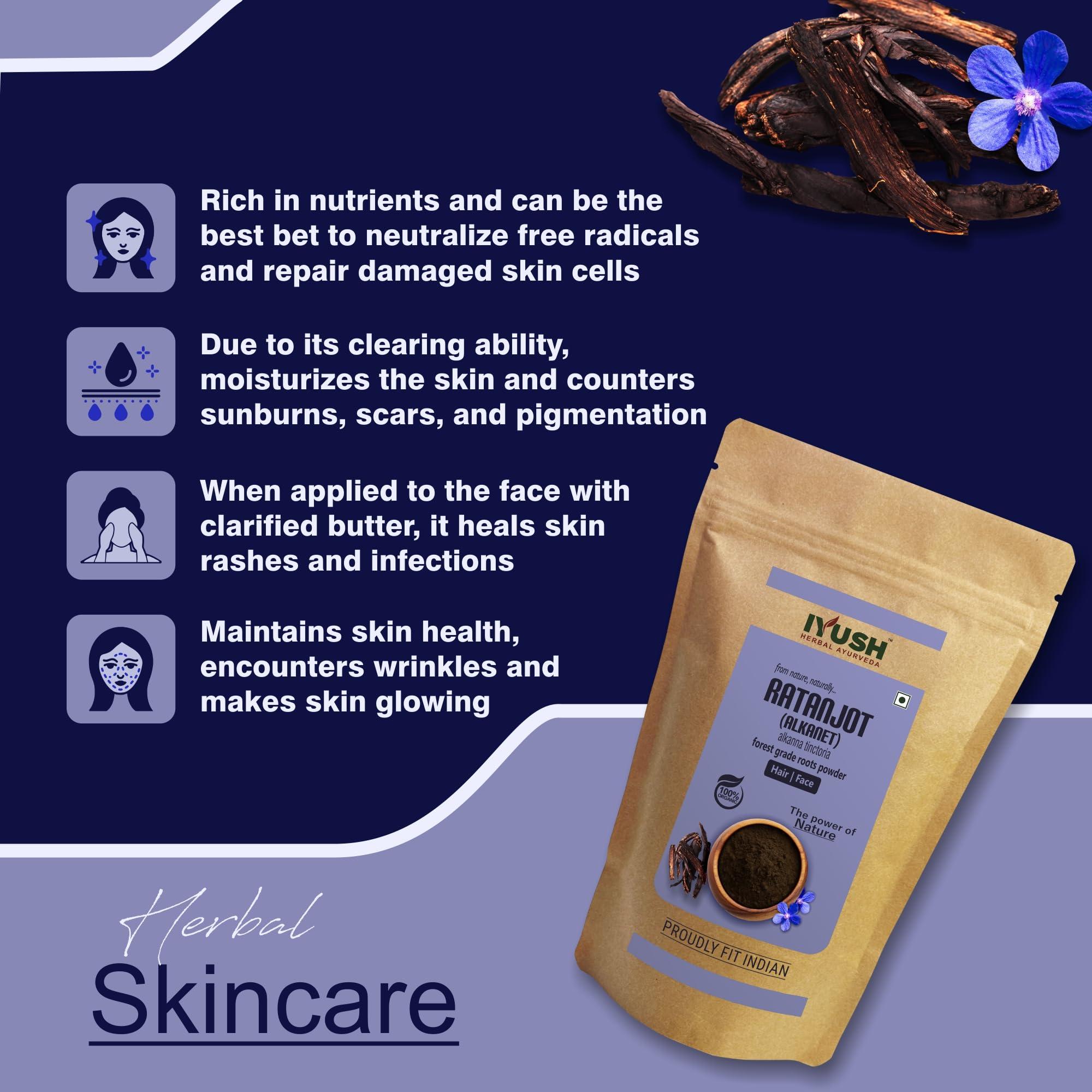 IYUSH IYUSH Herbal Ayurveda Ratanjot Powder for Hair 900gm | Ratanjot Root for Hair | Alkanet Root | Ratan Jot | Vembalam Pattai for Hair Growth | Vempalampattai for Hair Growth | Rattan Jot |