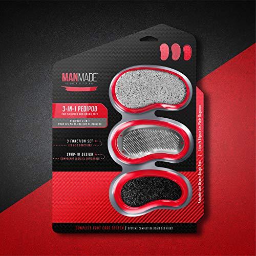 Man Made Man Made: 3-In-1 PediPod, Smooth and Repair Rough Feet, Become a Better Man (Red)
