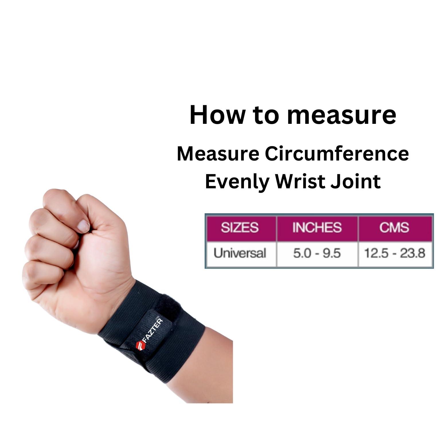FAZTER FAZTER Adjustable Elasticized-Fabric Wrist Support | Well Designed Wrist Brace or Wrist Band For All Type of Fitness & Sporting Activities for Men and Women, Pain Relief
