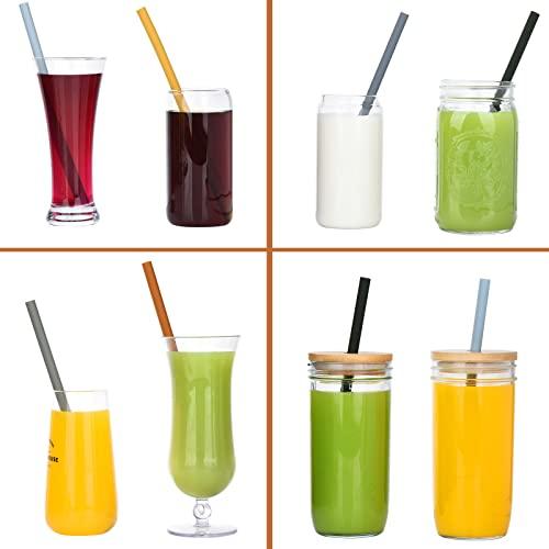 ALINK ALINK Reusable Portable Collapsible Straws, Telescopic Foldable Stainless Steel Metal Straws with Silver Case and Cleaning Brush