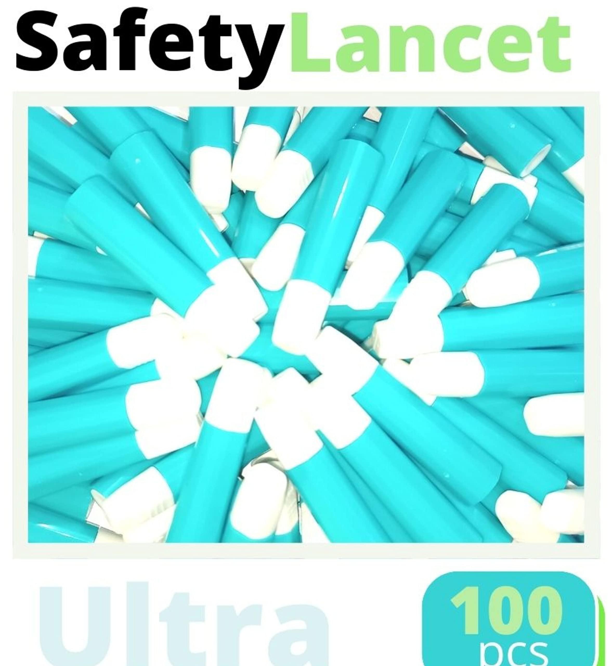 ULTRA ULTRA SD Biosensor Glucometer Safety Lancets (Pack of 100) 30G/1.8 mm - Blue