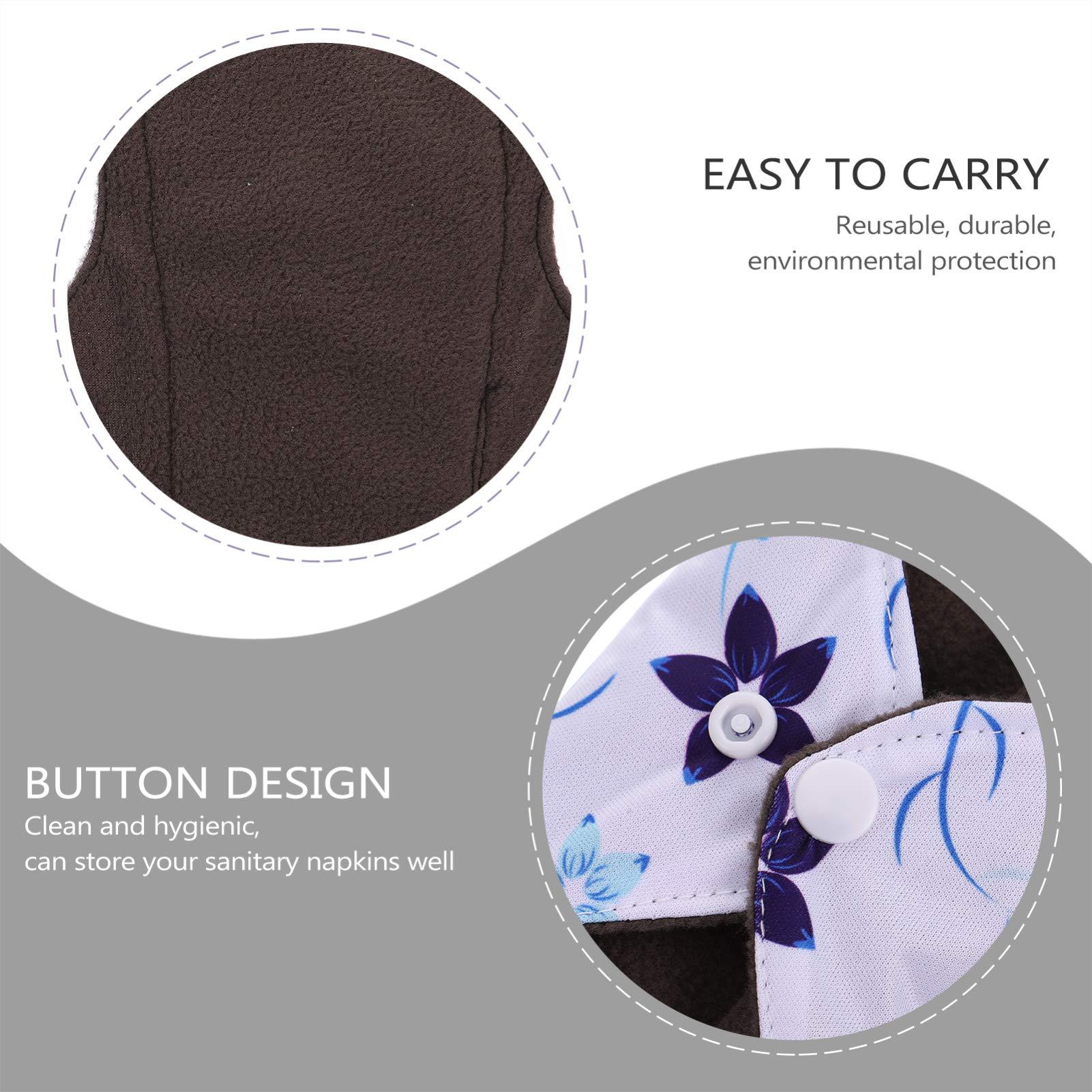 Artibetter ARTIBETTER 6Pcs Menstrual Pads Sanitary Pads Washable Bamboo Menstrual Cloth Pads Incontinence Pads with Bag for Women Girls (Random Color)