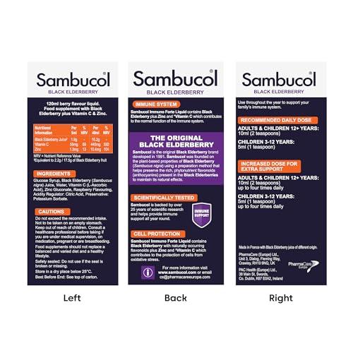 Sambucol Sambucol 120ml Immuno Forte Liquid by SAMBUCOL Black Elderberry Liqu