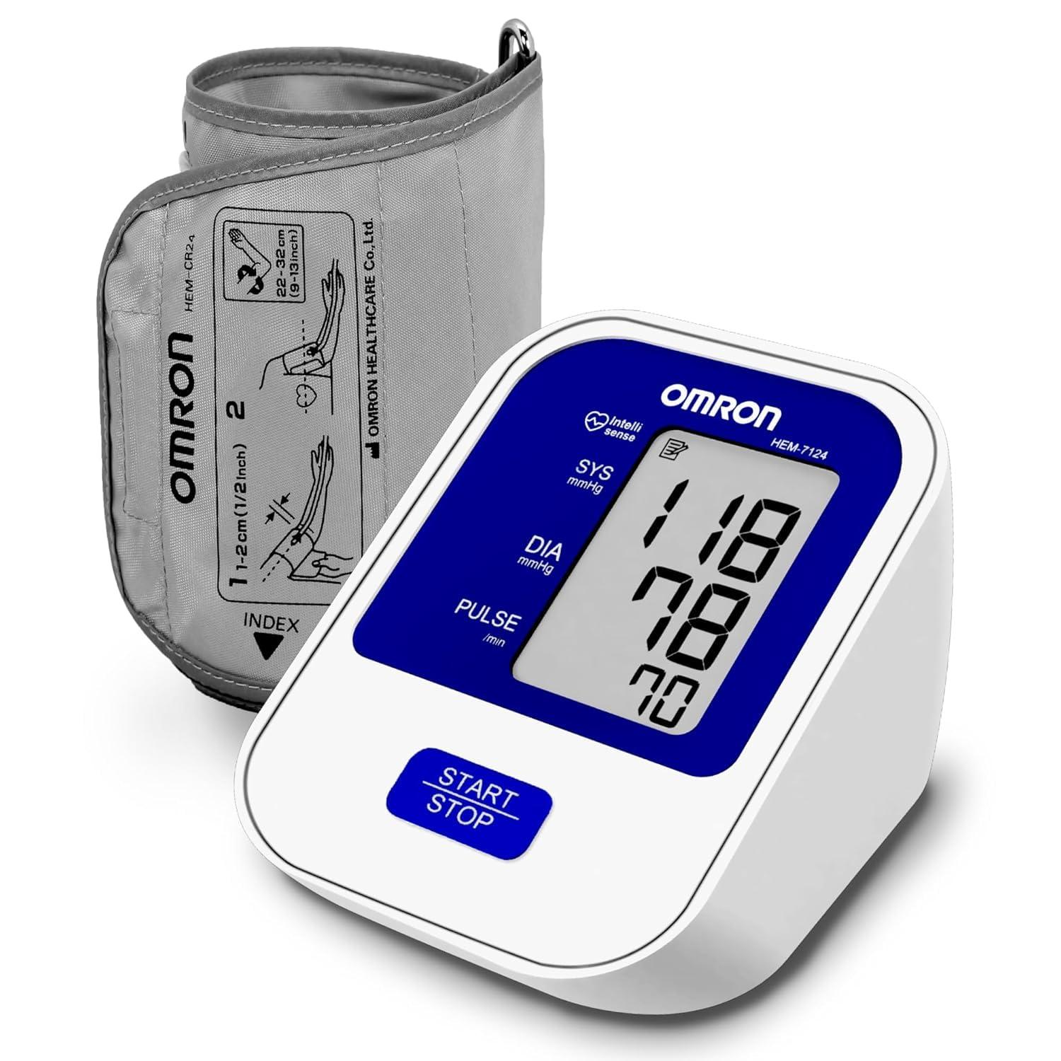 Omron Omron HEM 7124 Fully Automatic Digital Blood Pressure Monitor with Intellisense Technology For Most Accurate Measurement, White and Blue