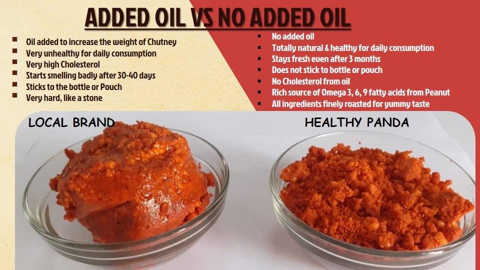 HEALTHY PANDA Healthy Panda Uttar Karnatakas Famous Pounded Peanut Garlic Chutney Powder (1 KG) / Groundnut Chutney Powder/Shenga Chutney/Shenga Lasun Chutney/Shengha chutney Solapur