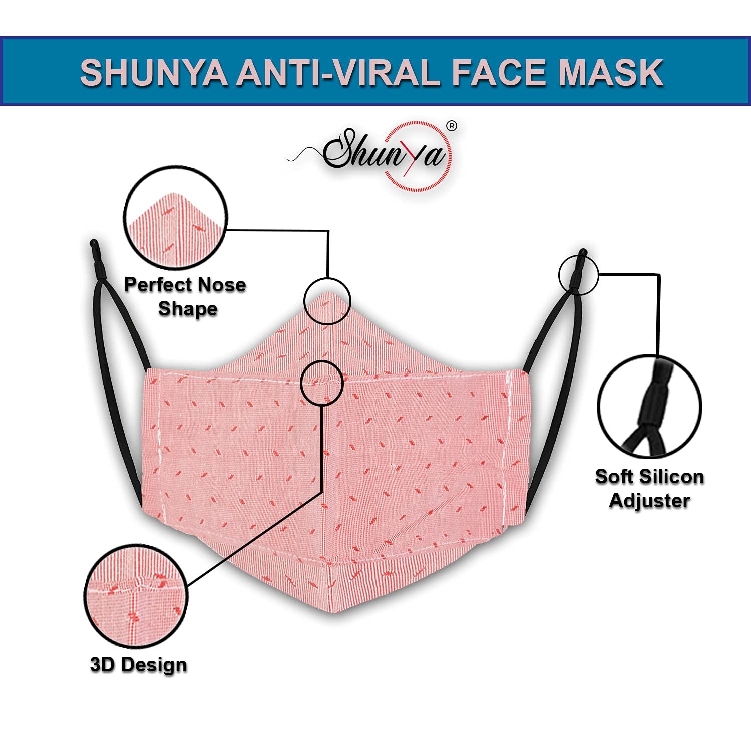 Shunya Shunya Unisex Cotton Cloth Face Masks Reusable Washable Any Time Wear For Face Mask