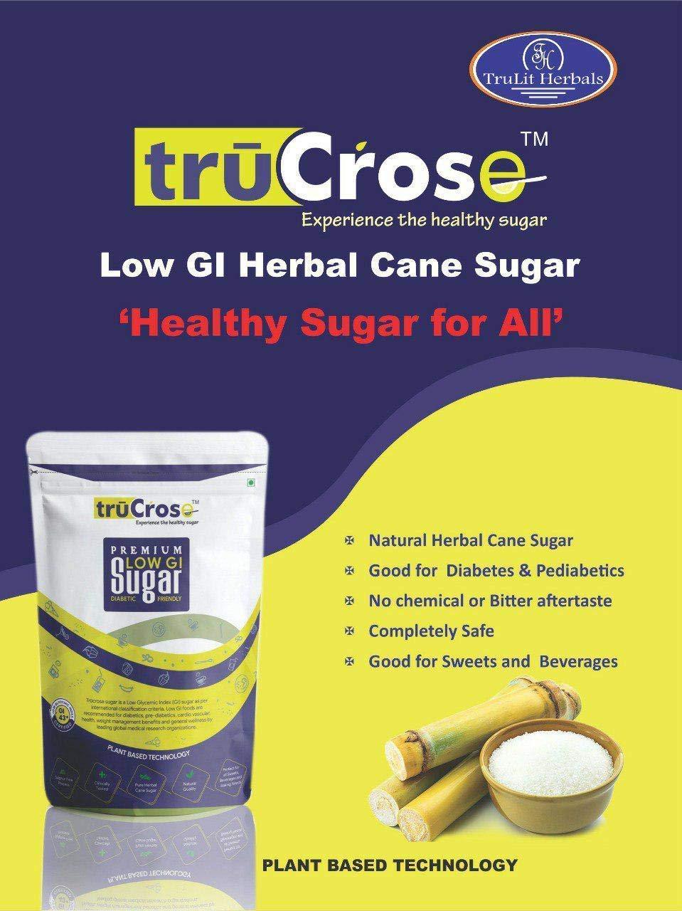 TRUCROSE TruCrose Diabetic Friendly Natural Herbal Cane Sugar ( Substitute for Ordinary Sugars & Artificial Sweeteners) - Low Glycemic Index (GI) - 500Grams