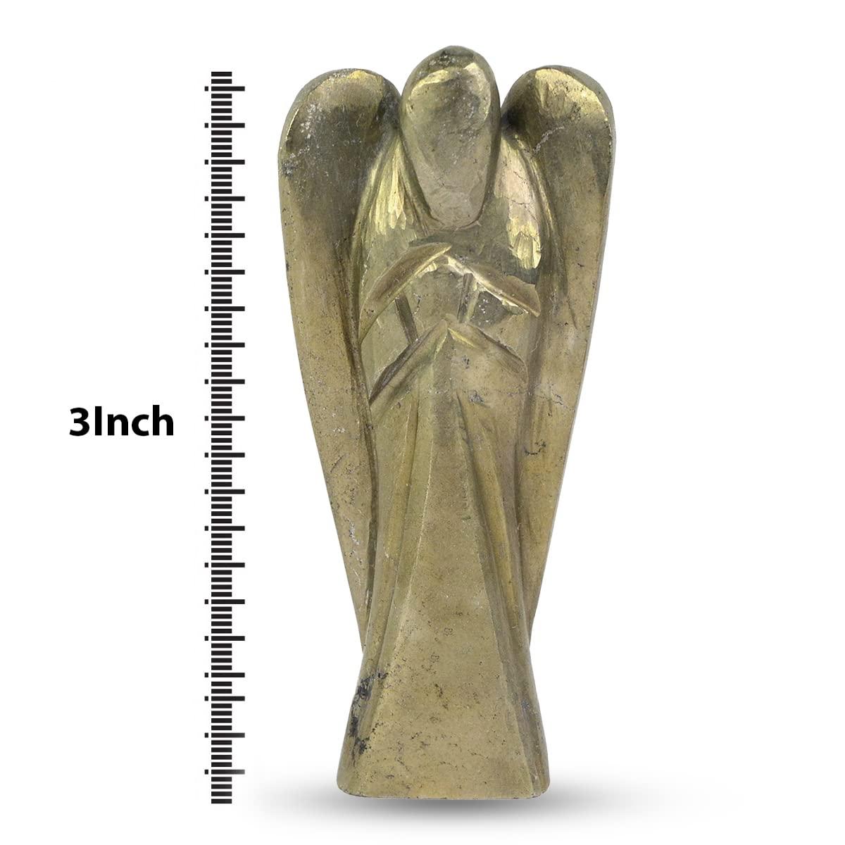 Reiki Crystal Products Reiki Crystal Products Pyrite Angel, Pyrite Angel Statues, Natural Crystal Stone Angel Size 7.6 cm (3 inch)