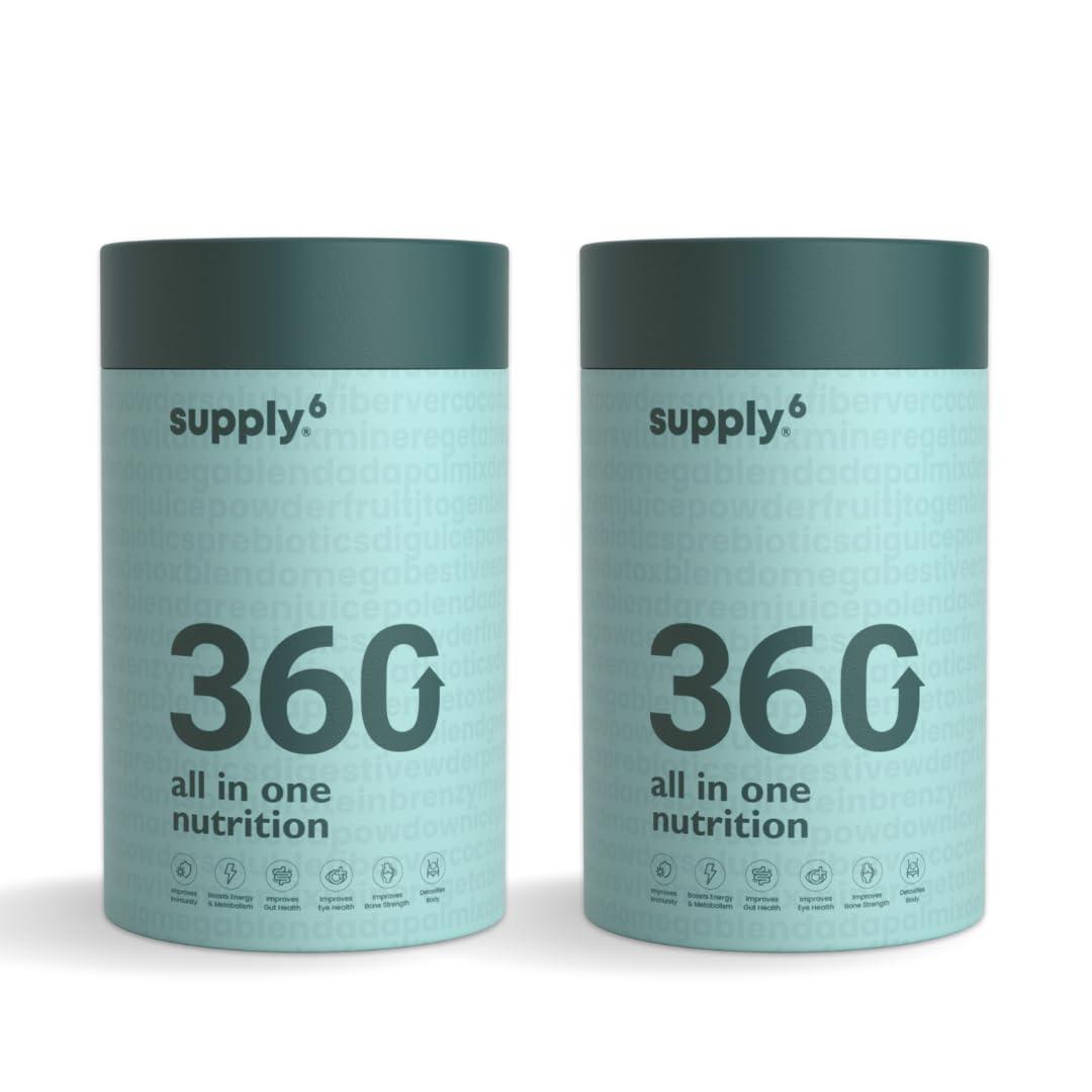 SUPPLY6 Supply6 360 Ultimate Health Powder for Women and Men | Comprehensive Daily Supplement with 63+ Vitamins, Minerals, Probiotics, and Superfoods | Supports Gut Health, Energy, Immunity (30 Servings)