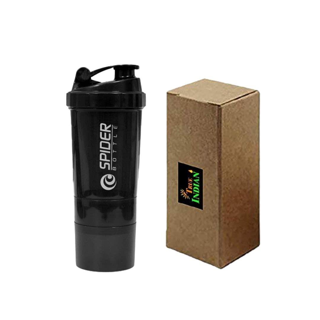 TRUE INDIAN TRUE INDIAN Extraordinary Sports Gym Shaker/Water Bottles/100% Leakproof Guarantee Sipper Bottle Ideal for Protein Shaker Bottle & Gym Water Bottle |Gym Shaker (Black)