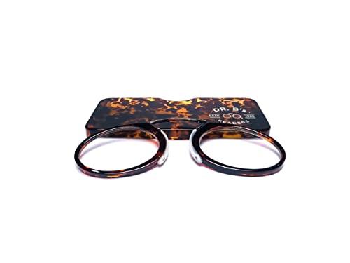 DR. B\'s Readers DR. B\'s Readers Nose Clip Reading Glasses | Universal Pod Case for Men & Women | Reduce Eye Strain & Fatigue | Lightweight Clear & Scratch Resistant Presbyopic Eyeglasses Reader(Tortoise shell +1.00)