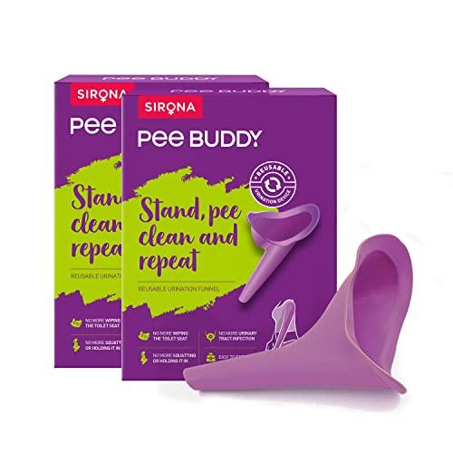 PEE BUDDY PEE BUDDY Reusable Portable Stand and Pee Urination Device for Women - Pack of 2 | Portable, Leak-proof and Zero Spillage | Ideal for Public Toilets, Travel, Camping, Hiking and Outdoor Activities