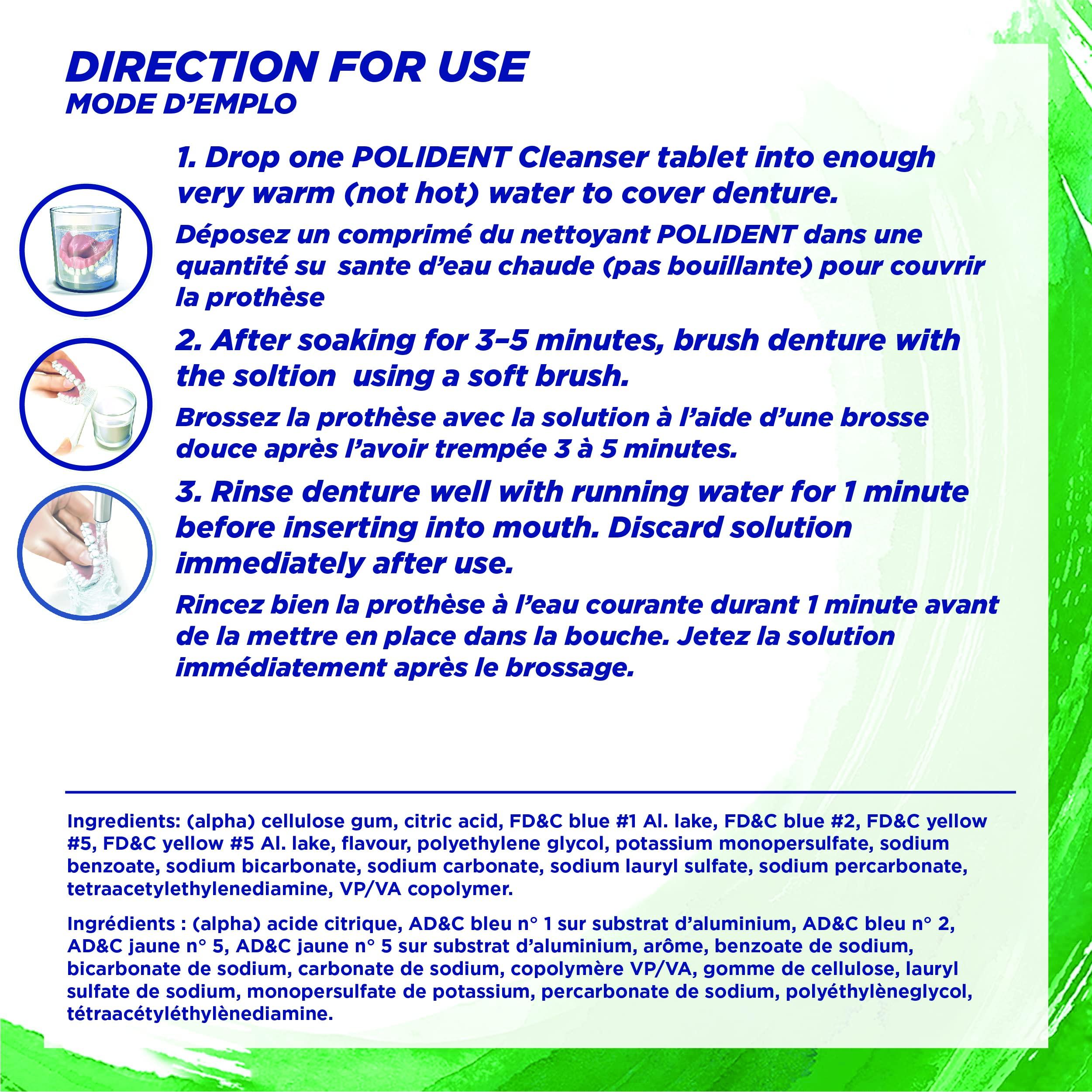 Polident Polident Denture Cleanser, 3 Minute, 40 tablets