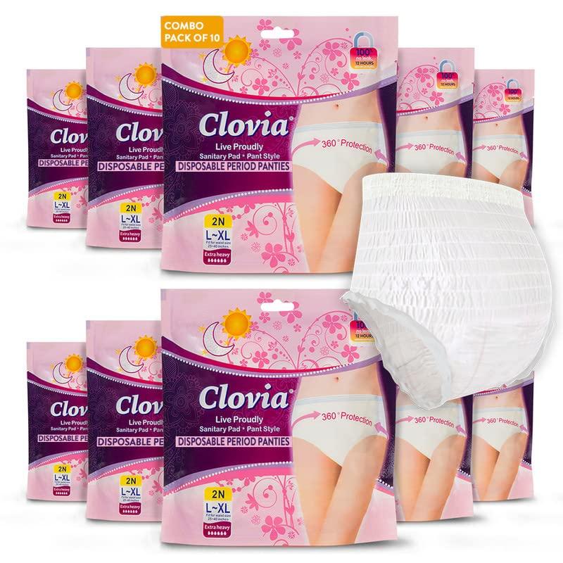 Clovia Clovia Women, Heavy Flow Disposable Period Panties For Sanitary Protection (Pack Of 10)