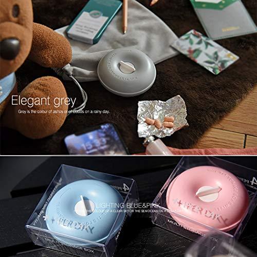 Anjetan Anjetan Round Pill Organizer Airtight 4 Grids Daily Pill Box Pill Container for Pill Divided Pill Organizer Circle Pill Container
