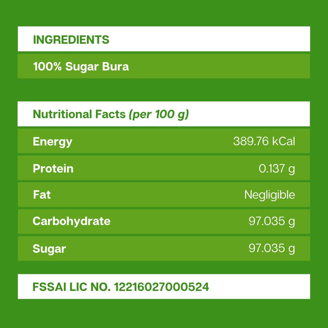 PRO ORGANIC LIFE Pro Organic Life Sugar Bura 2 kG - Powdered Sugar | Boora | Sulphurless Sugar