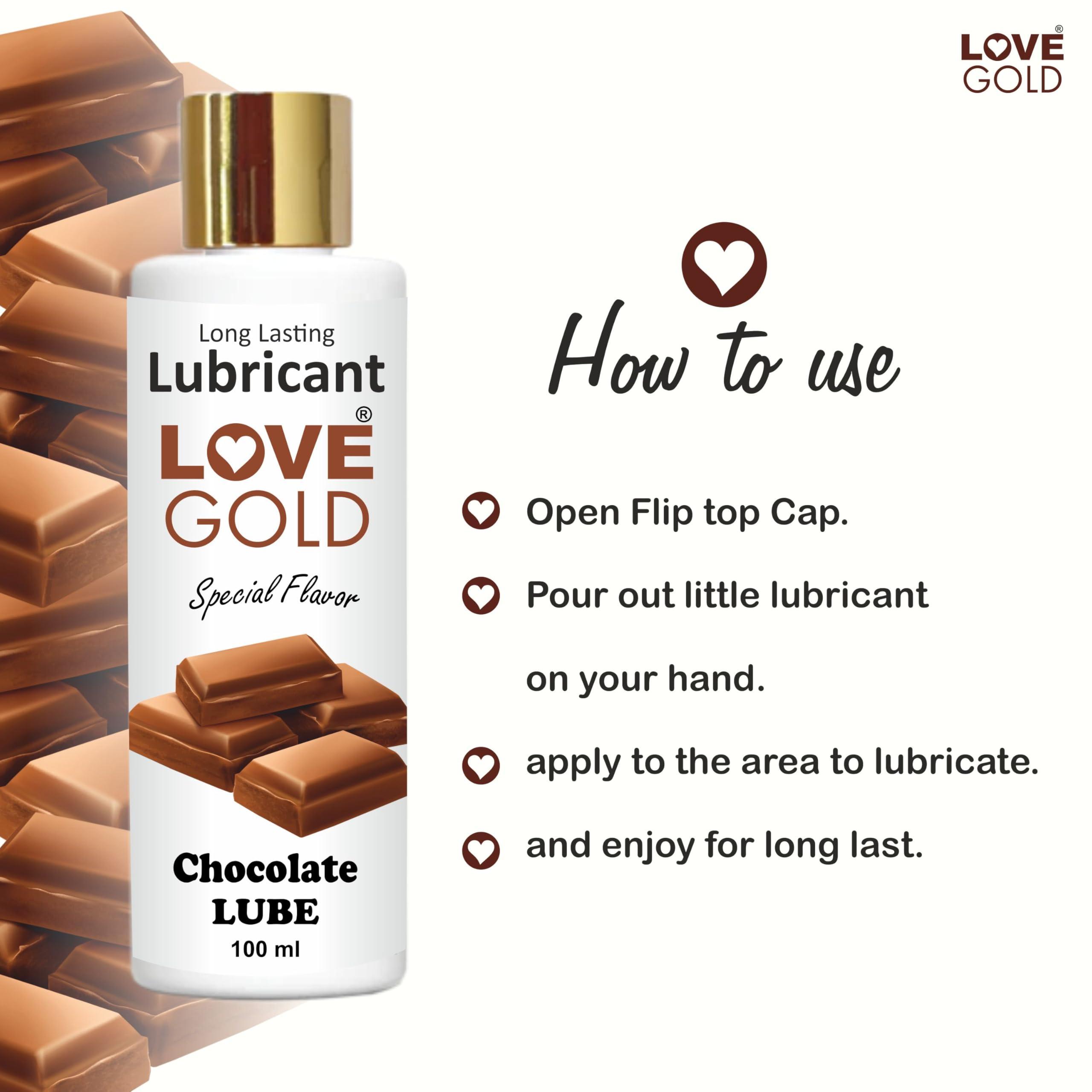 LOVE GOLD LOVE GOLD Lube Chocolate Gel Water Based Personal Lubricants for privacy Men & Women | Long Lasting | Non-Sticky |No Irritation| Safe for Condoms & Toys | pH Balanced | Paraben & Latex Free - 100 ml
