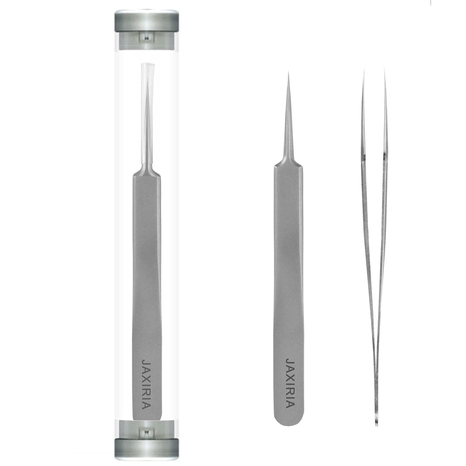MUZE MUZE Professional Facial Milia Removal and Whitehead Pointed Tweezers - Precision Sharp Needle Nose Tool for Blackhead ,Pimple Popper & Fat Particles Remover - Zit and Pimple Acne Removal