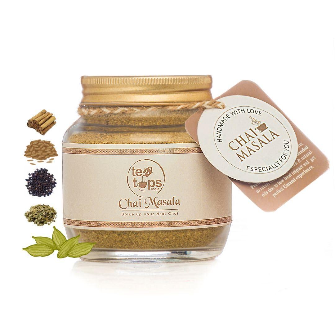 Tea Tops India Tea Tops India Chai Masala | Traditional Indian Tea Spice Mix I Handcrafted Luxury Range I Artisanal Spice Blend I Finest hand-picked spices I125 grams