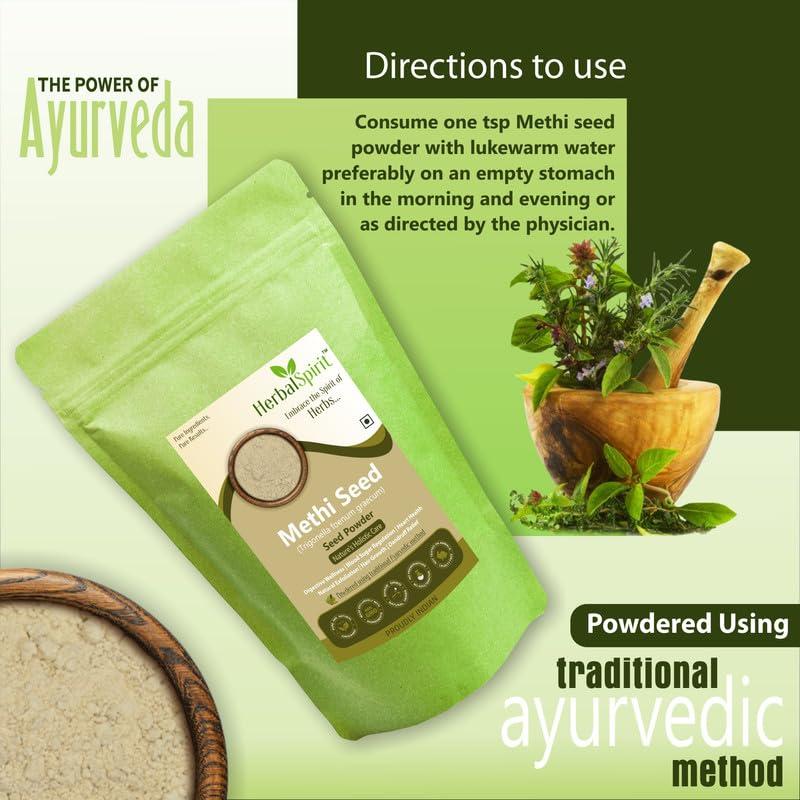 HerbalSpirit Herbal Spirit Methi Powder for Eating, 100gm | Methi Powder for Hair Growth | Methi Dana Powder | Methi Seeds Powder | Fenugreek Powder for Hair Growth | Methi Dana Seeds Powder |