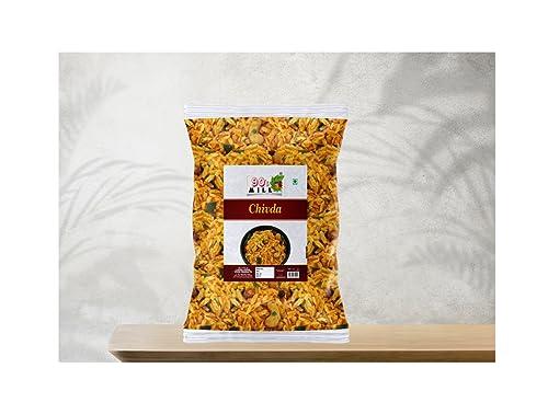 90\'s MILL 90\'s MILL Authentic Marathi Organic Chivda Namkeen | Badam Kaju Kishmish Peanut Chiwda | Chevda | Organic Namkeen | Healthy Indian Snacks | Crispy & Fresh Snack | No Preservatives-1Kg*2Pack
