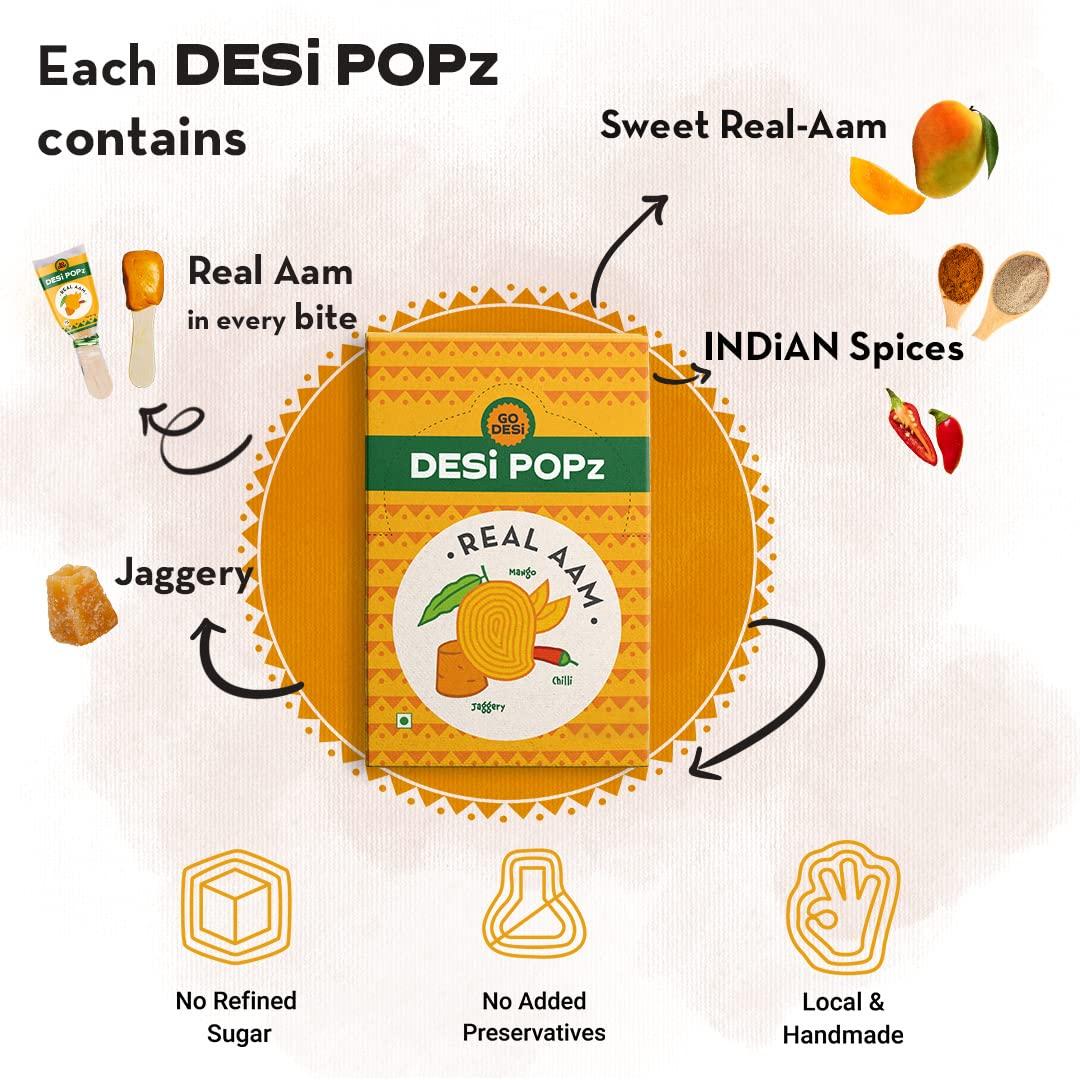 GO DESi GO DESi Popz Kaccha Aam | 100 Pieces & GO DESi Popz Real Aam | 40 Pieces