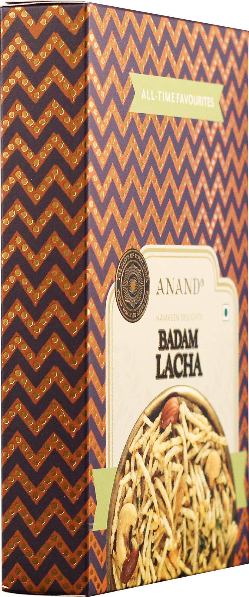 Anand Enterprises Anand Badam Lacha - Crunchy Fried Potato Strips with Almonds, Raisins and Cashew, 200g (Pack of 2)