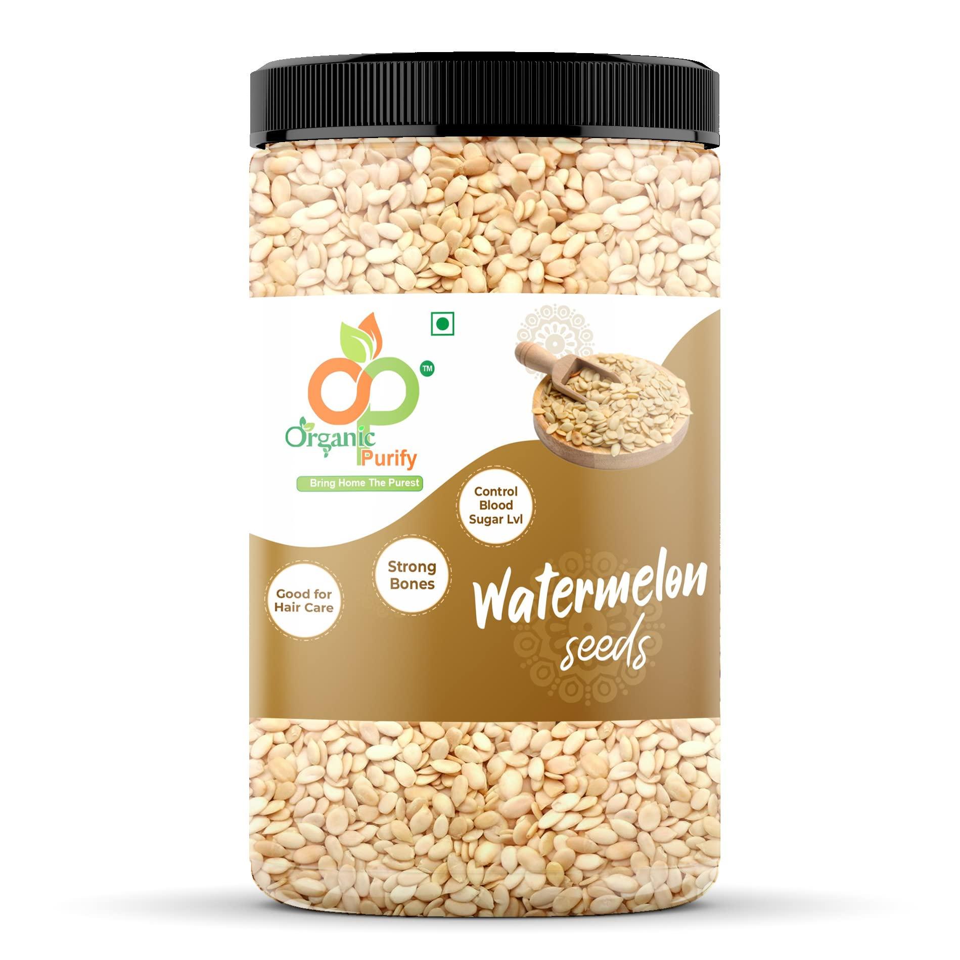ORGANIC PURIFY Organic Purify Watermelon Seeds 500g - Magaz, Raw Watermelon Seeds for Eating, Diet Food High in Protein 500GM JAR Pack