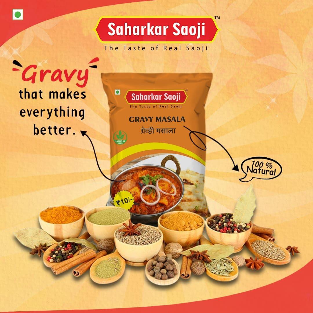 Saharkar Saoji Saharkar Saoji Mutton Masala Powder 200 Gm, Trial Pack Of Gravy 20 Gm, Sabji Masale 20 Gm Combo Pack Of 3