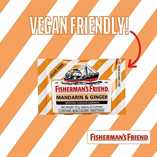 Fisherman's Friend Fisherman's Friend Sugar Free Mouth Freshener - Mandarin & Ginger- Refreshing and Soothing Lozenges 25g (Pack of 24)