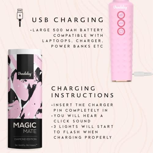 Vandelay Vandelay® (UK) Magic Mate Sports Massager Diamond Edition (Millenial Pink)