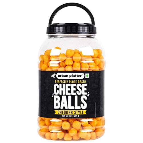 urban platter Urban Platter Cheese Balls, 300g (Cheddar Flavour, Plant-Based Vegan Snack, Party Pack)
