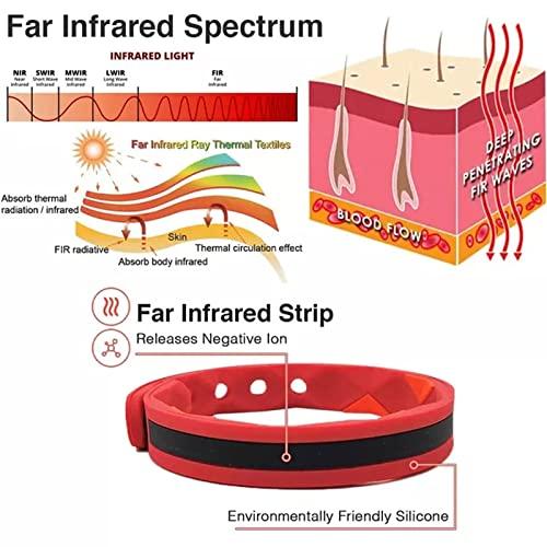 Wosxpgg Redup Far Infrared Negative Ions Wristband, Anti-Static Silicone Sports Bracelet for Men Women,Waterproof, Sweatproof, Washable (B)