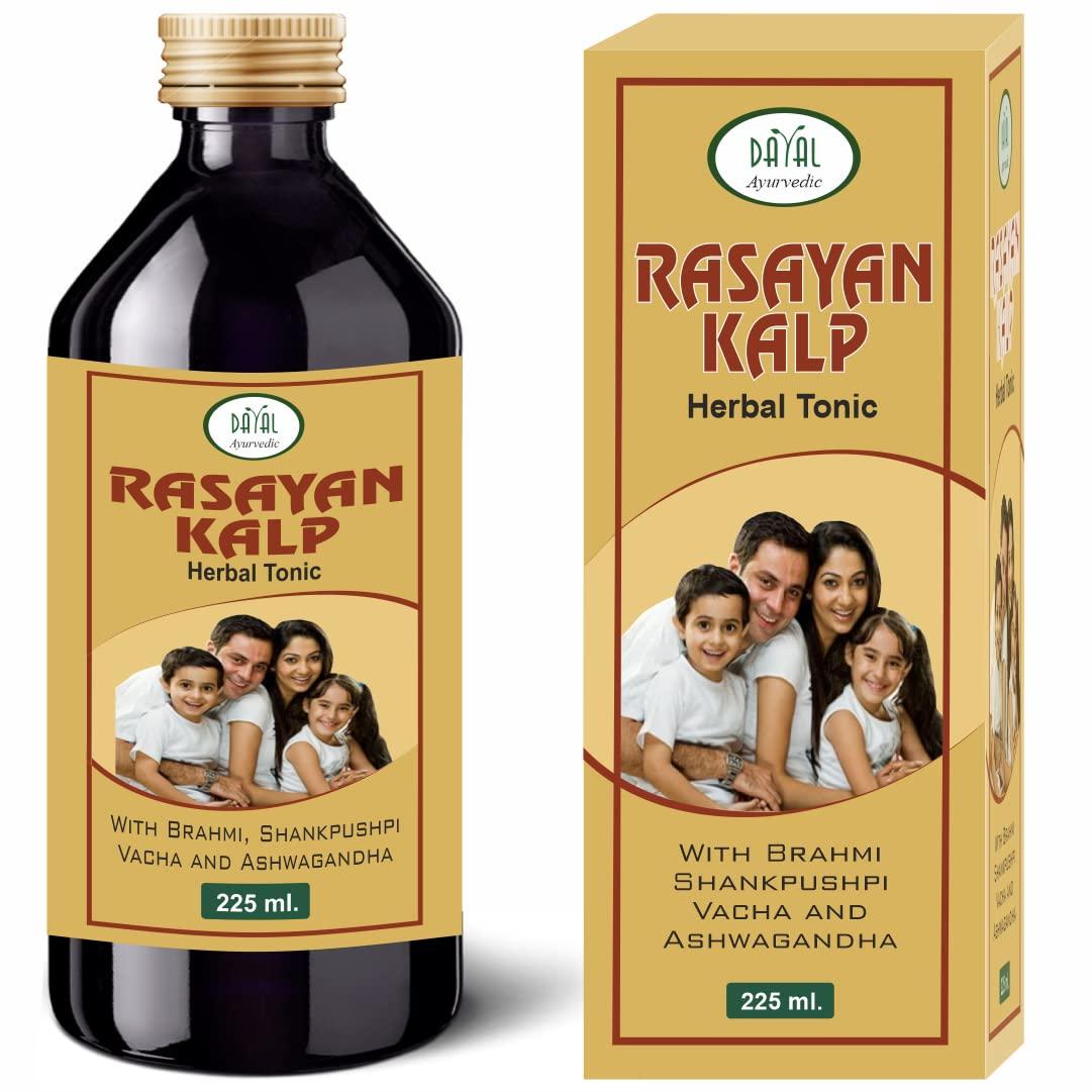 Dayal Ayurvedic Dayal Ayurvedic Rasayan Kalp Brain Tonic With Brahmi, Shankhpushpi, Ashwagandha and Other 8 Herbs & Botanicals Pack Of 1(225ml X 1)